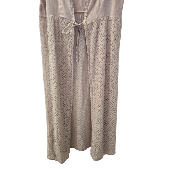 Valentina Naldi Linen Blen Lace Embellished Sleeveless Duster One Size - Picture 6 of 7